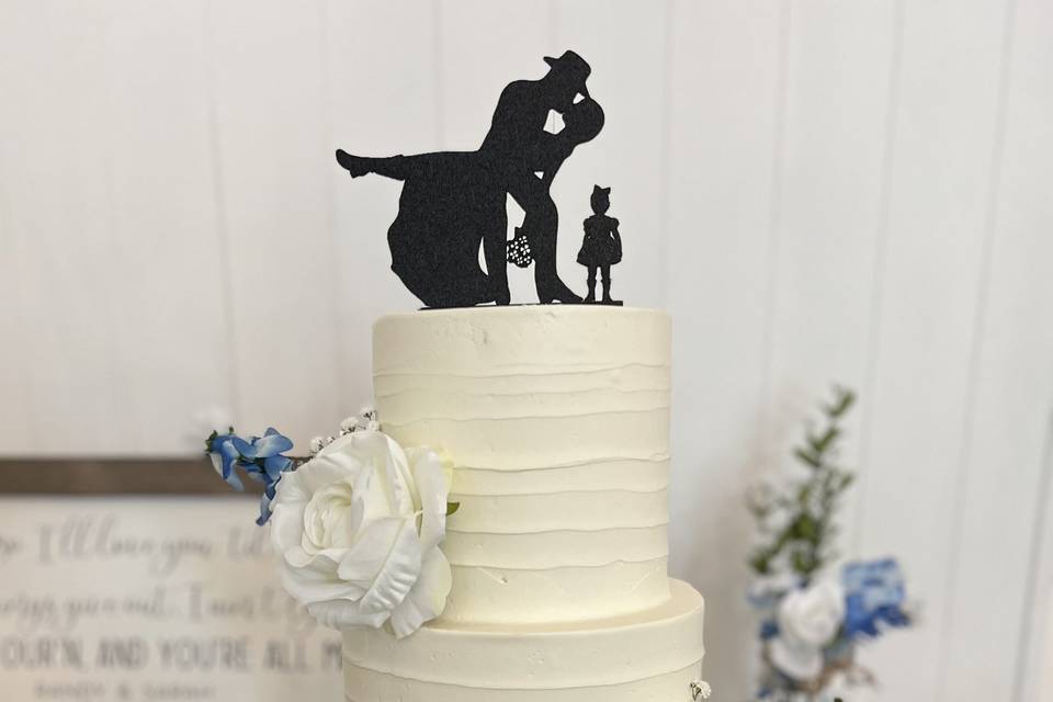 Buttercream texture and floral