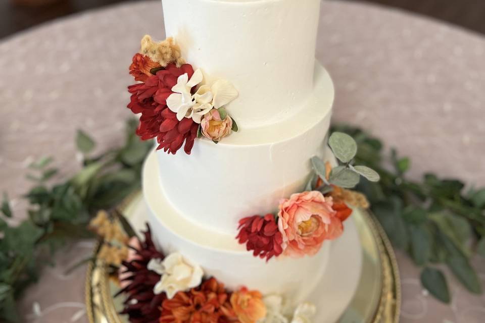 Floral wedding cake