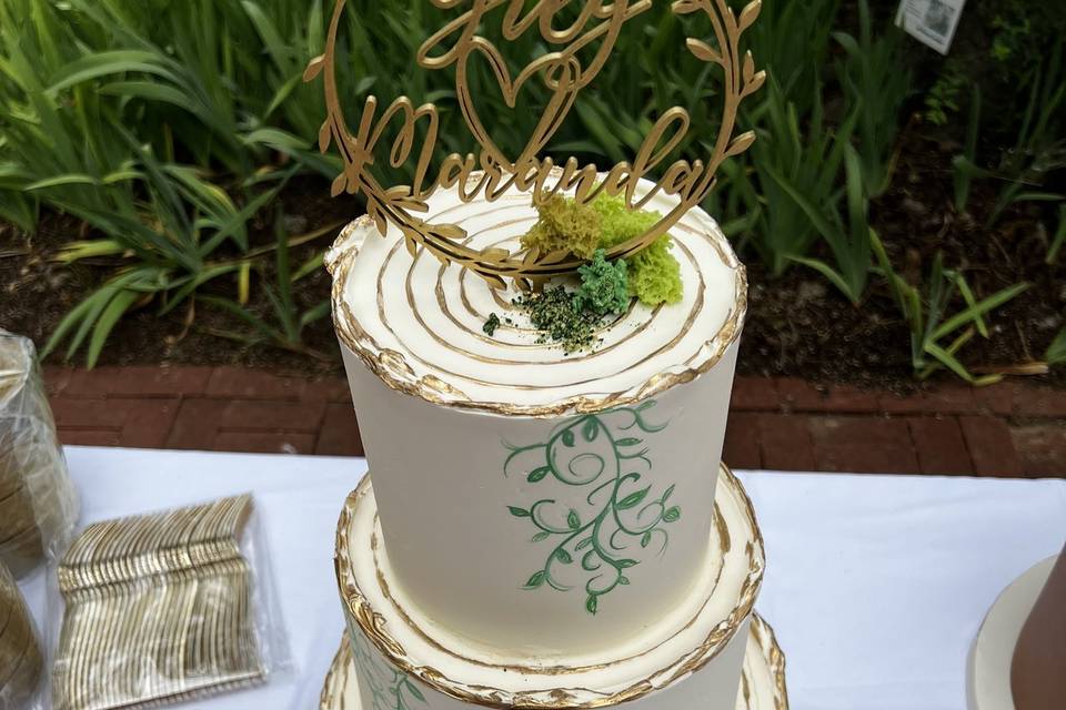 Painted vines and edible moss