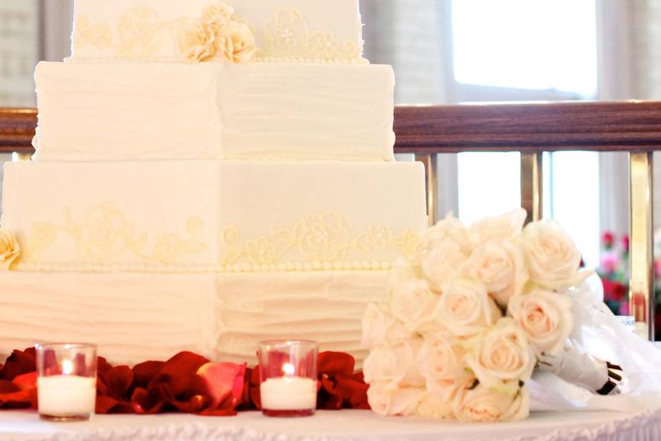 Hexagon wedding cake