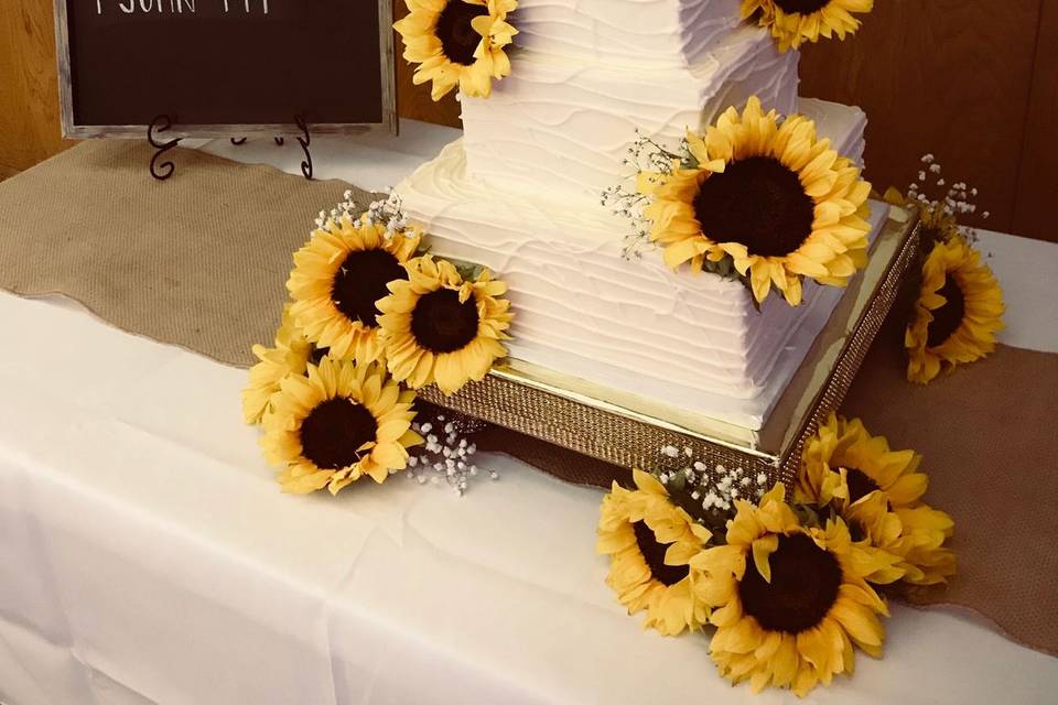 Sunflowers and texture