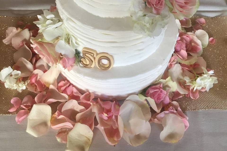 Buttercream texture and floral