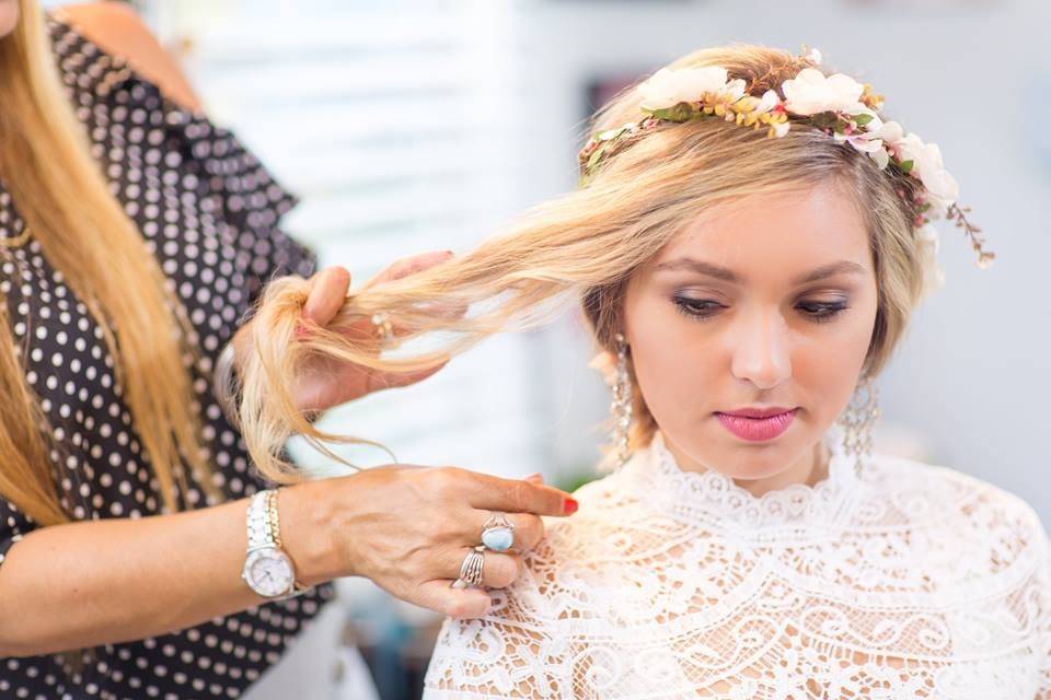 Bride getting ready