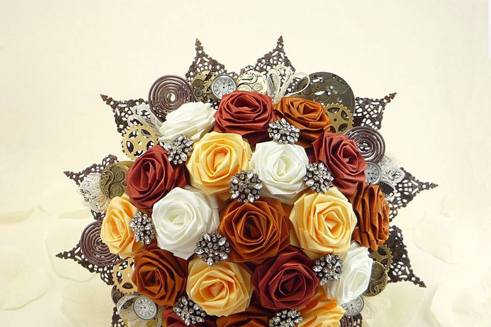 Avant-garde Industrial Steampunk Bouquet
For more info and pricing: https://www.etsy.com/listing/119272431/steampunk-noir-origami-wedding-bouquet