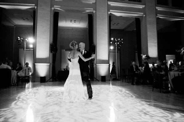 Father and daughter dancing