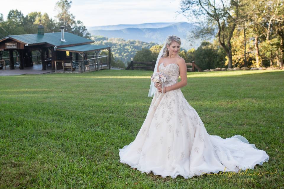 Bride posing for pics