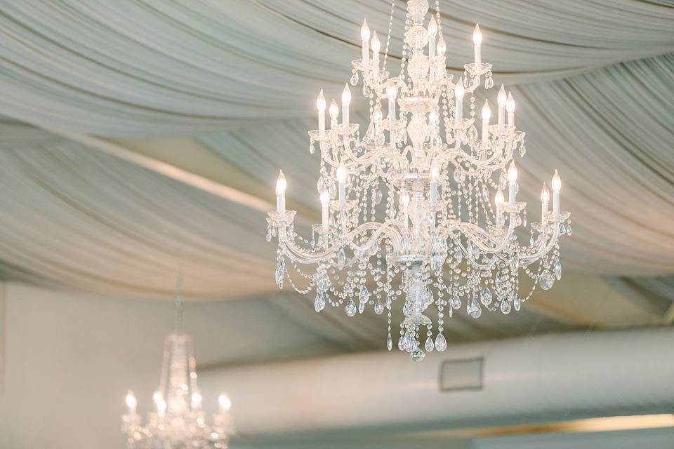 Chandeliers & Draped Ceiling