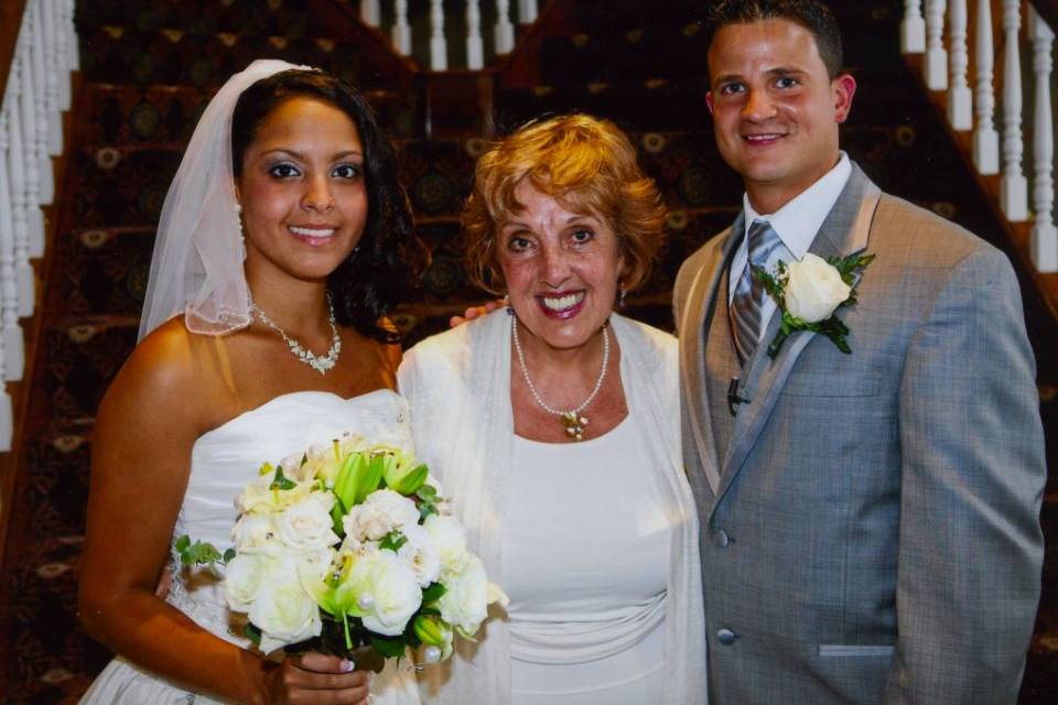 The officiant with clients