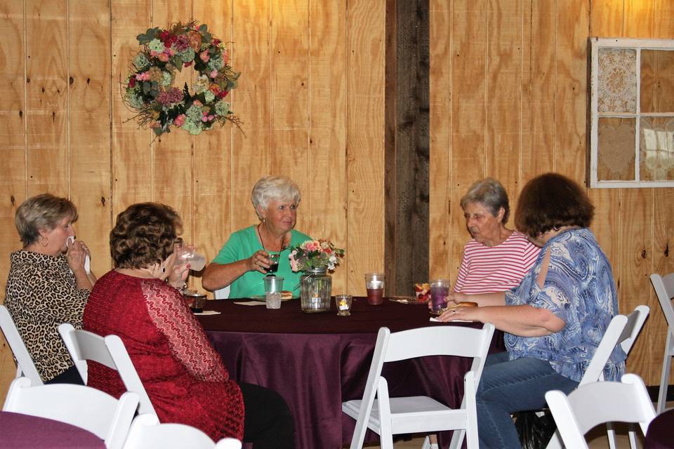 Guests gathered at the table