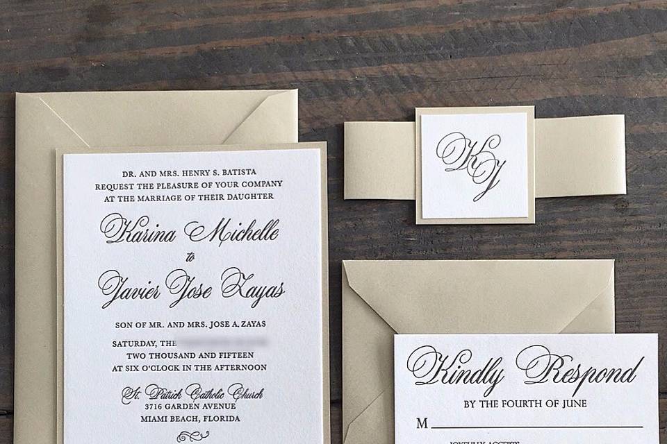 Letterpress wedding with band