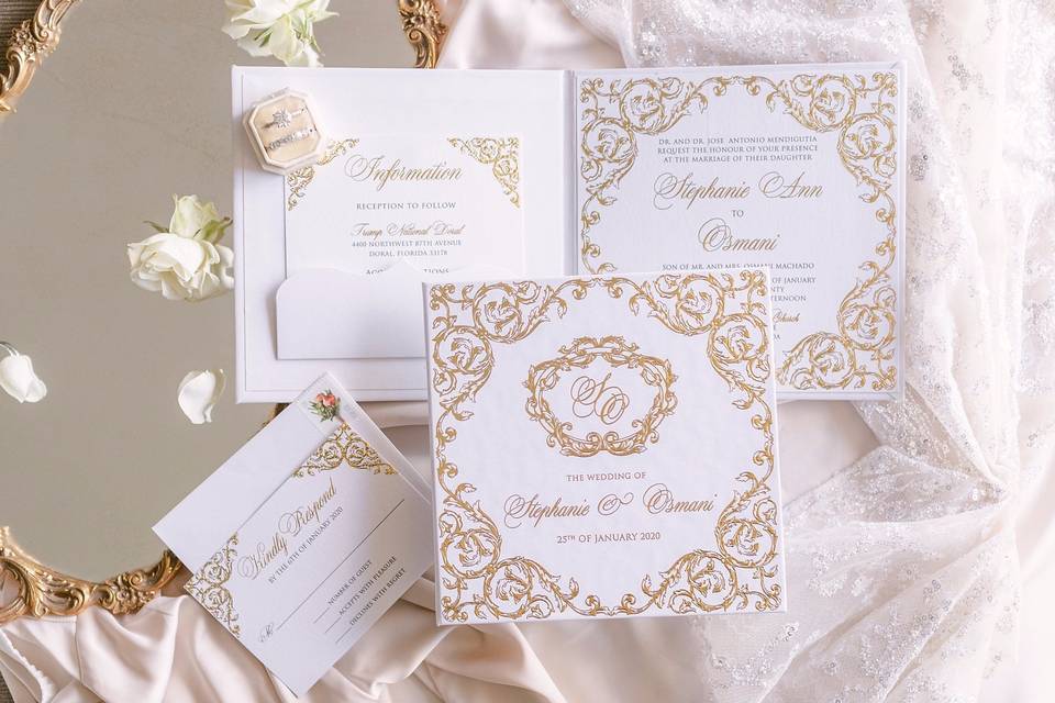 Gold foil wedding book