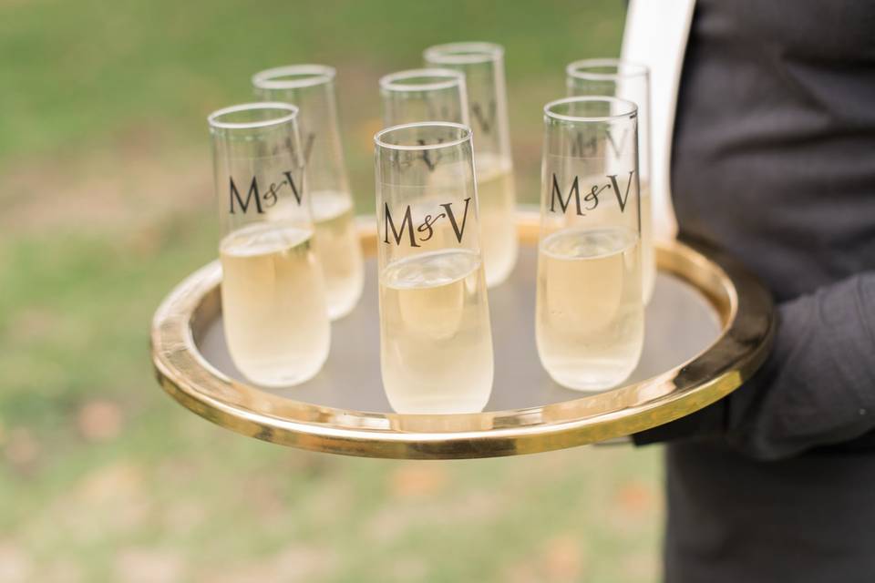 Personalized champagne glass