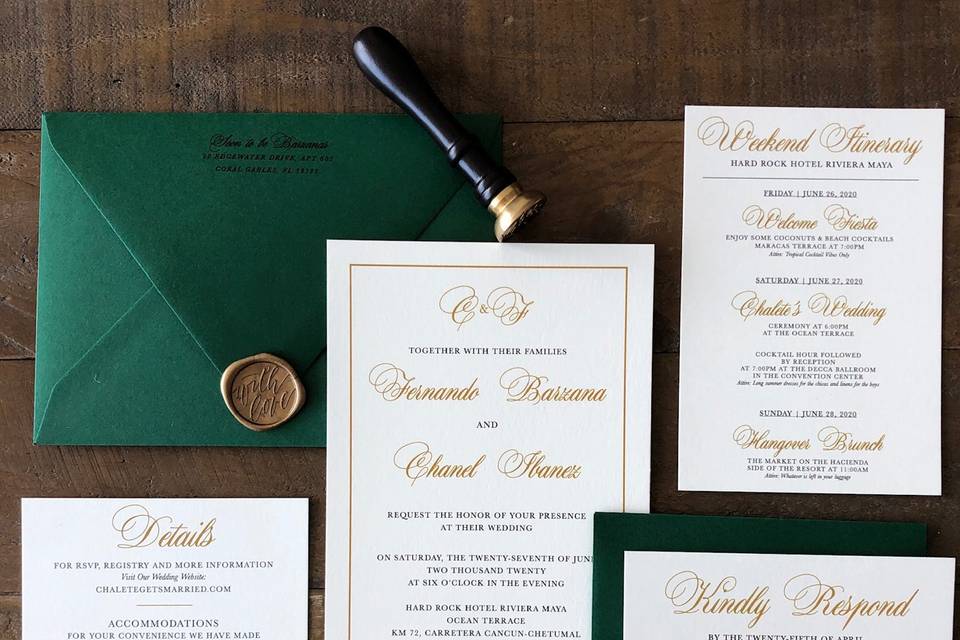 Tropical wedding invitation