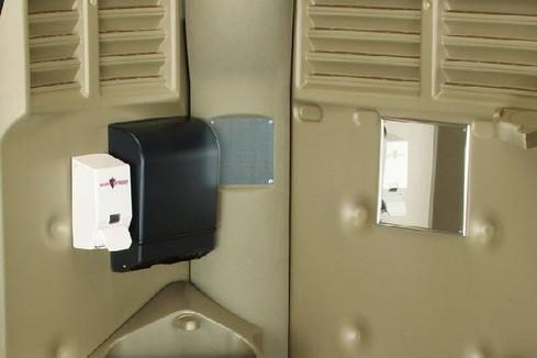 Deluxe portable restroom interior