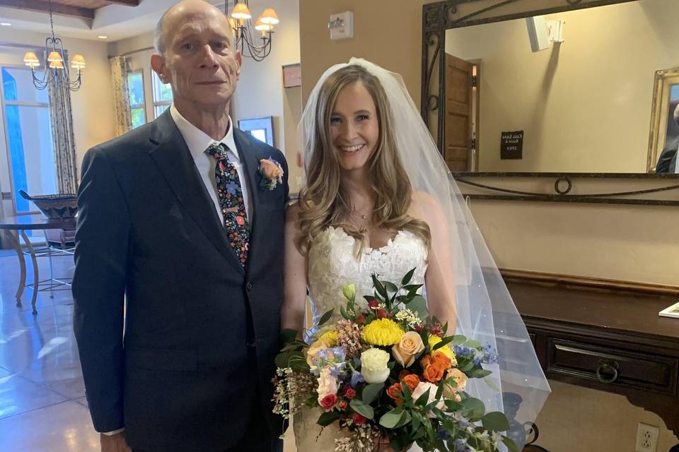 Beautiful bride and her dad