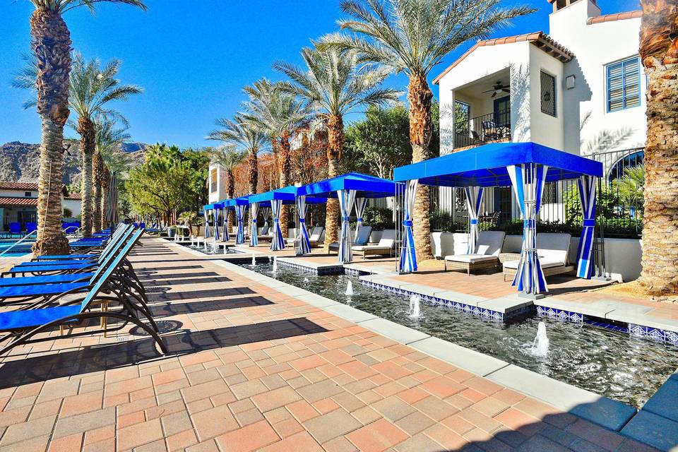 Cabanas with Fountains