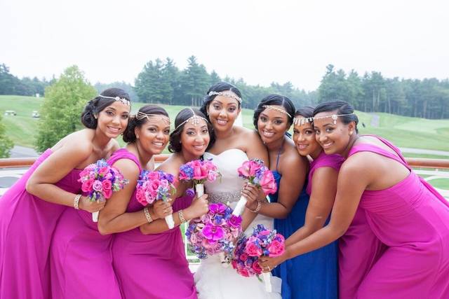 Bride and her bridesmaids