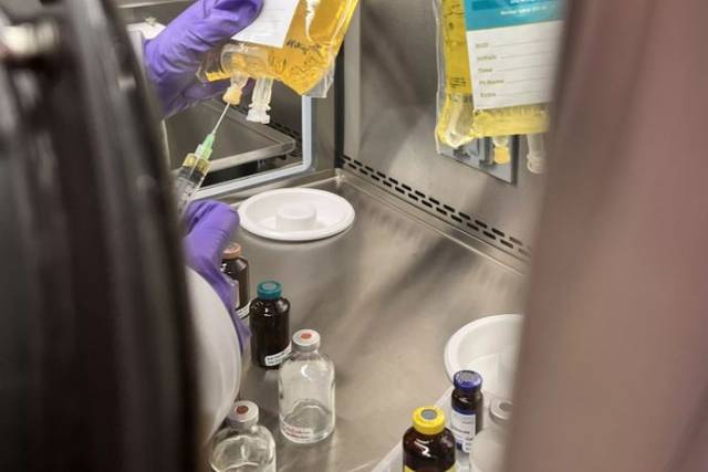 Preparing IV bags