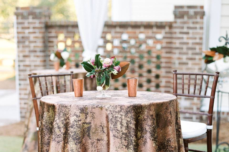 Cafe Tables in Courtyard