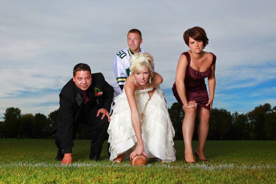 Football themed wedding photo shoot - Jdog Studios