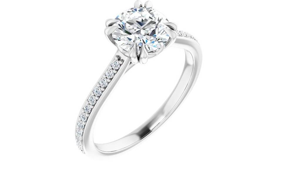 Accented three stone ring