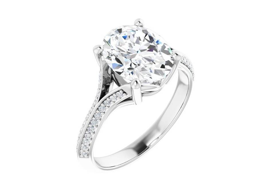 14 kt white gold engagement