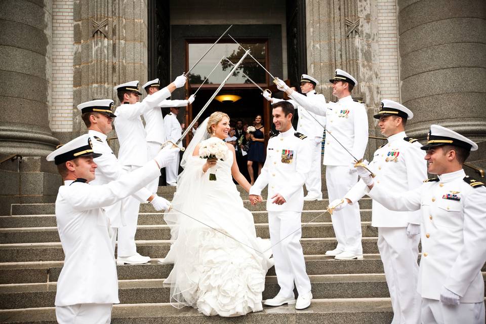 Navy Wedding sword arch