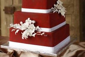 Red wedding cake