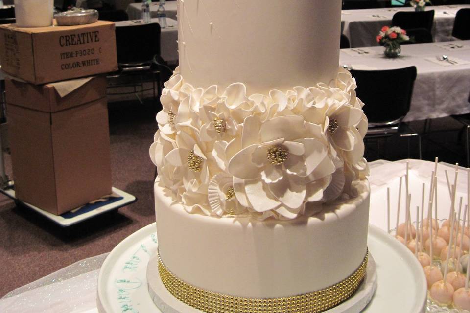 White wedding cake