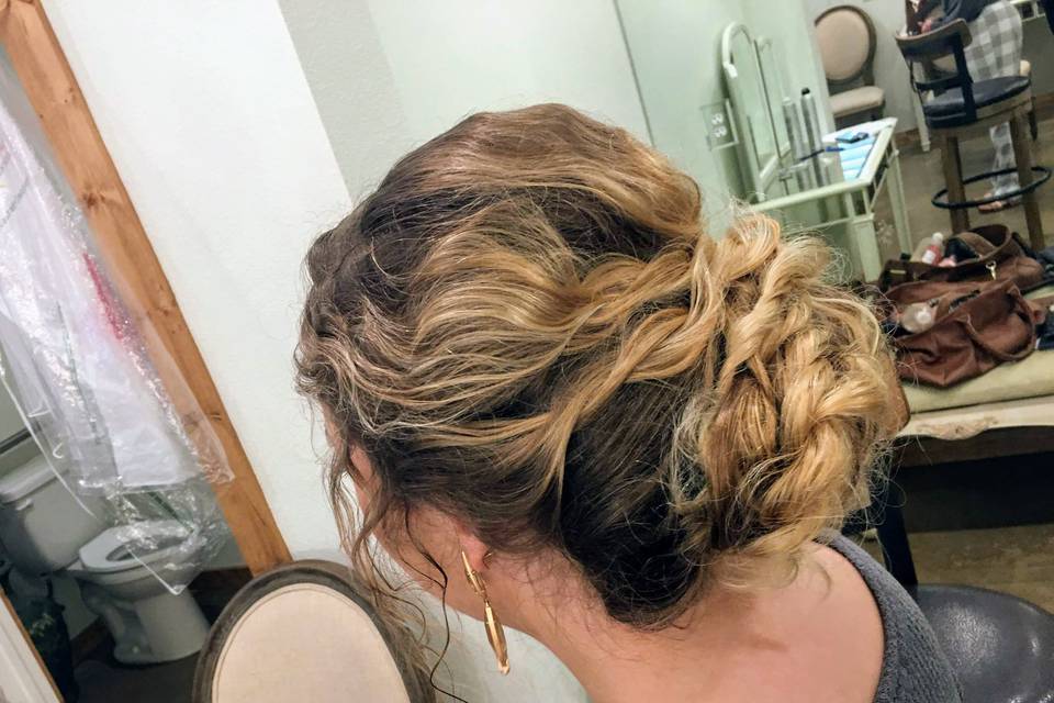 Updo on Natural curly hair