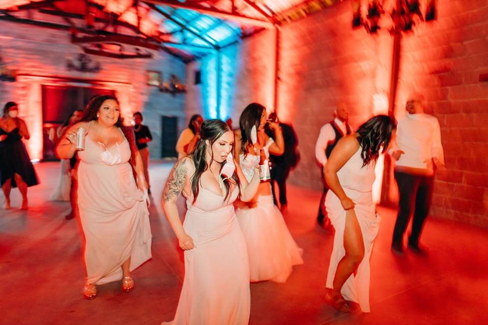 Bridesmaids love to dance!