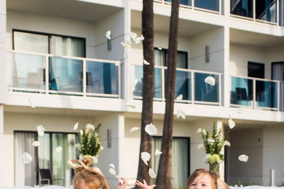 Flower girls celebrate