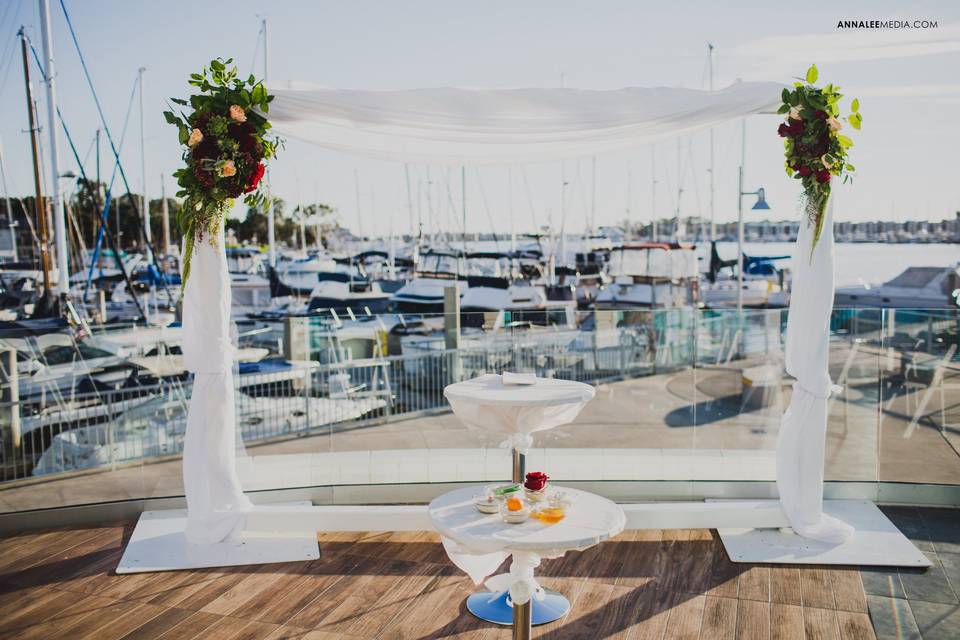 Marina view ceremony