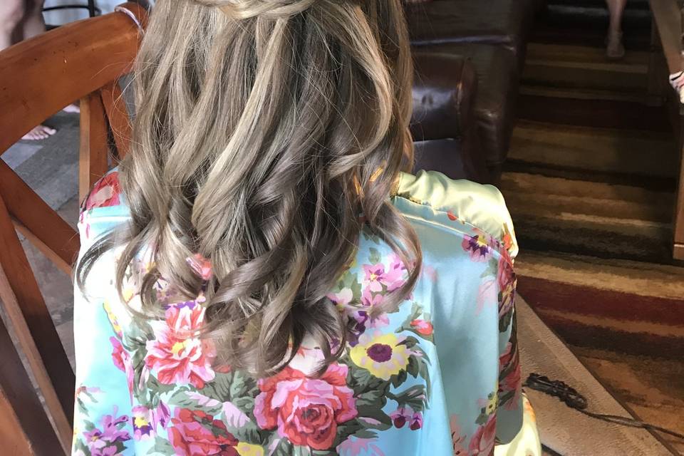 Baby's breath bridesmaid braid