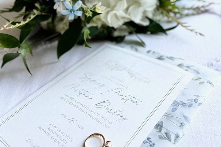 Spring invite with vellum wrap