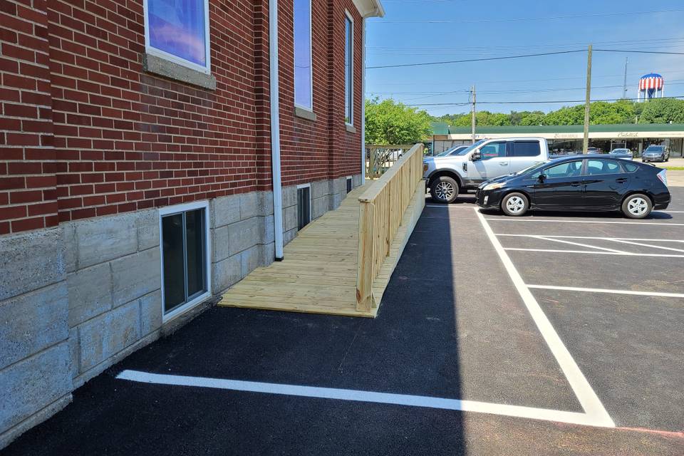 Outdoor ramp to front entrance