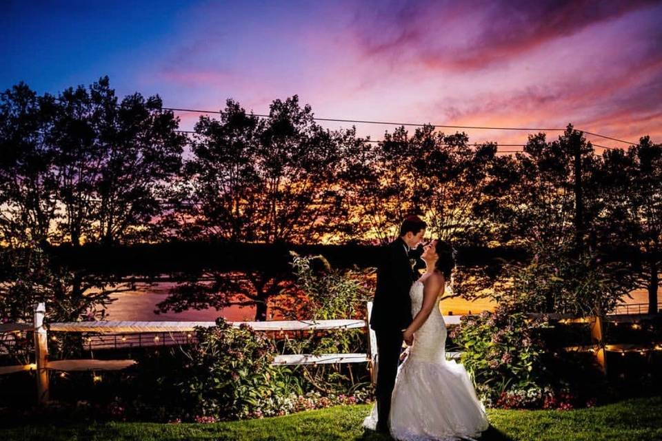 Sunset newlyweds