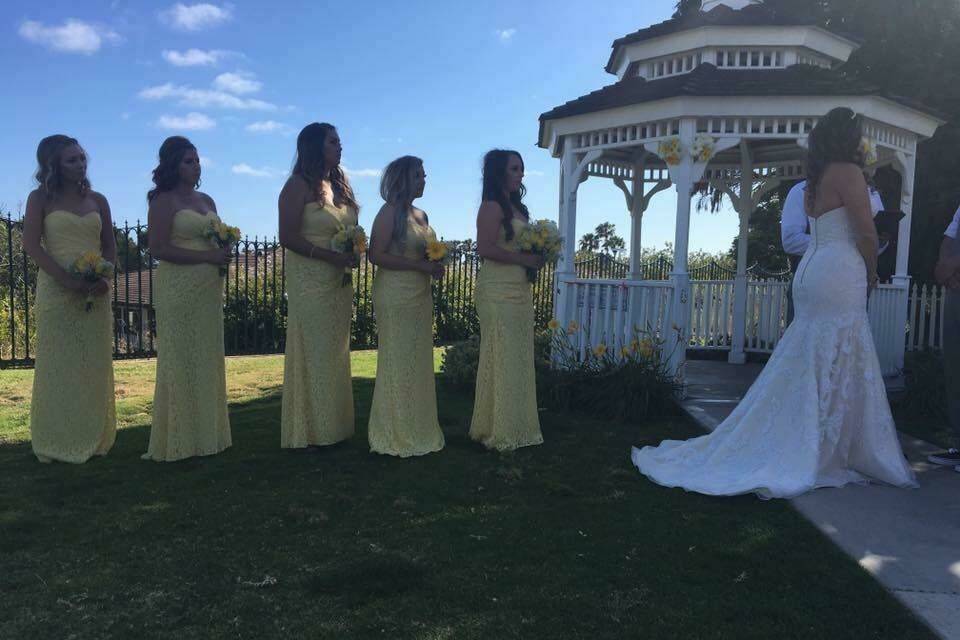 Bride and her bridesmaids/bridesmaid