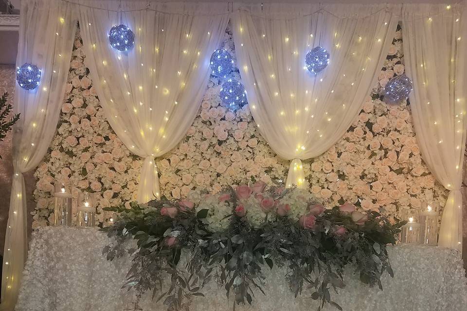 Floral wedding centerpiece