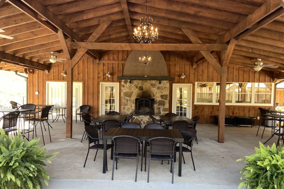 Covered patio and fireplace 2
