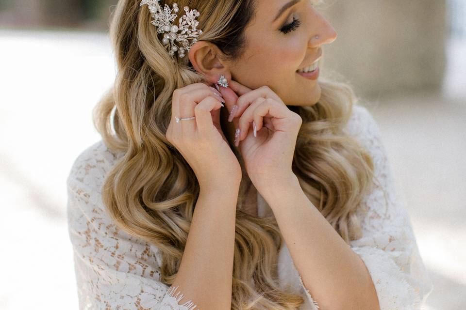 Bride getting ready