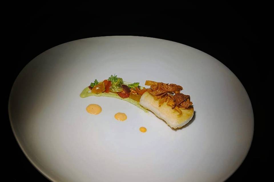 Seared halibut