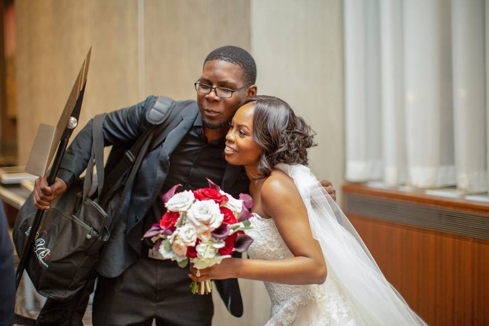 Musician with bride