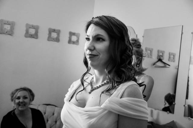 Bride getting ready