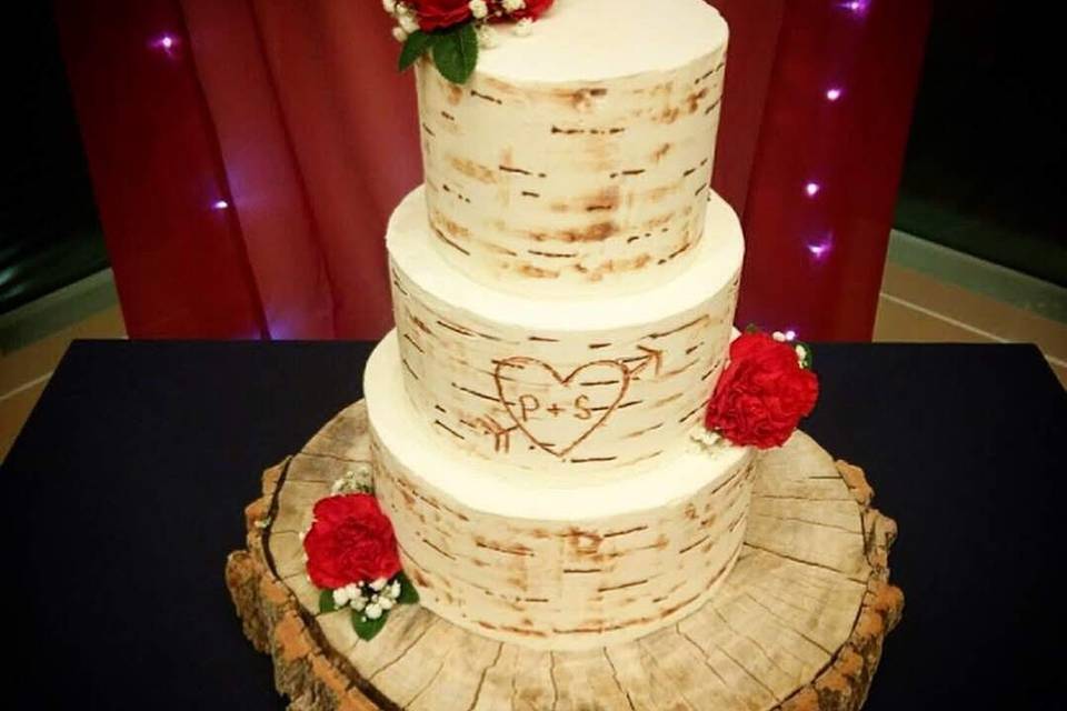 Birch-tree wedding cake