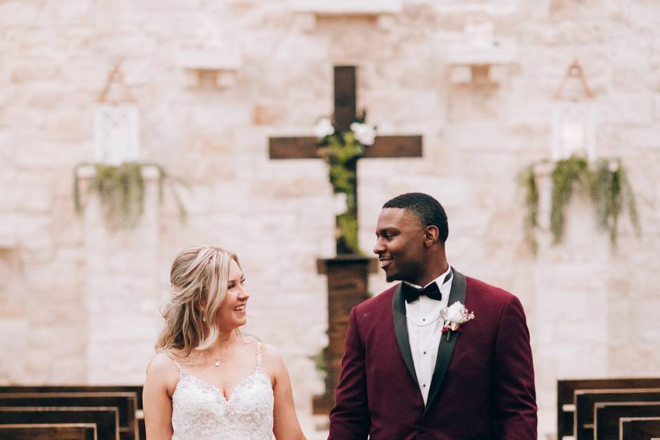 Couple on the Chapel Aisle