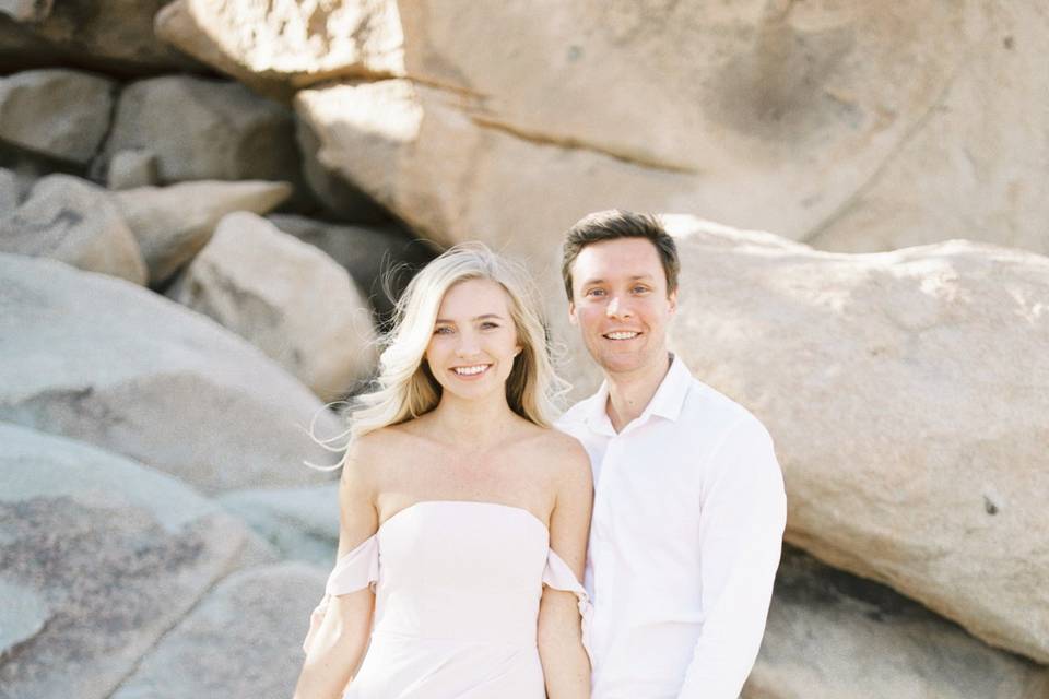 Winds blows bride's dress