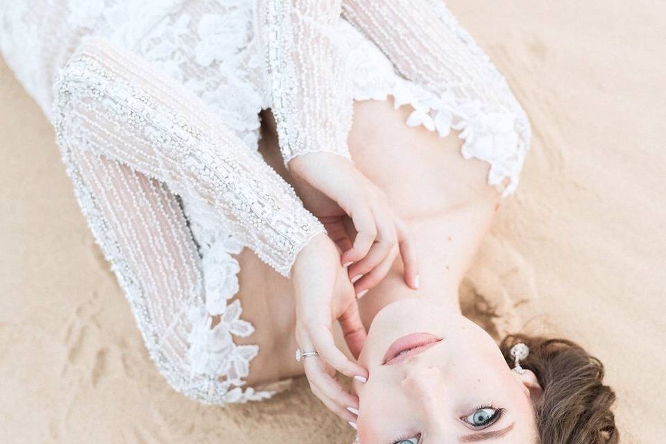 Bride in the sand