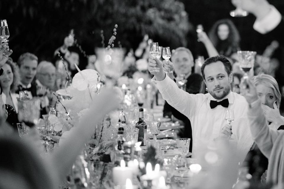 Toasting the newlyweds