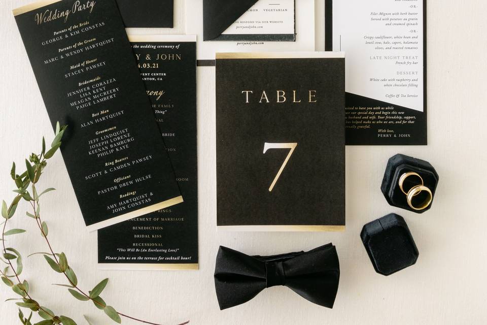 Custom Letterpress + Gold Foil